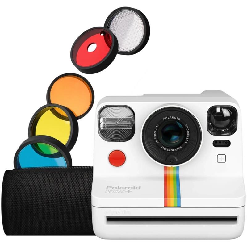 Polaroid Now+ i-Type Instant Film Camera w/ Bonus Lens Filters (White)