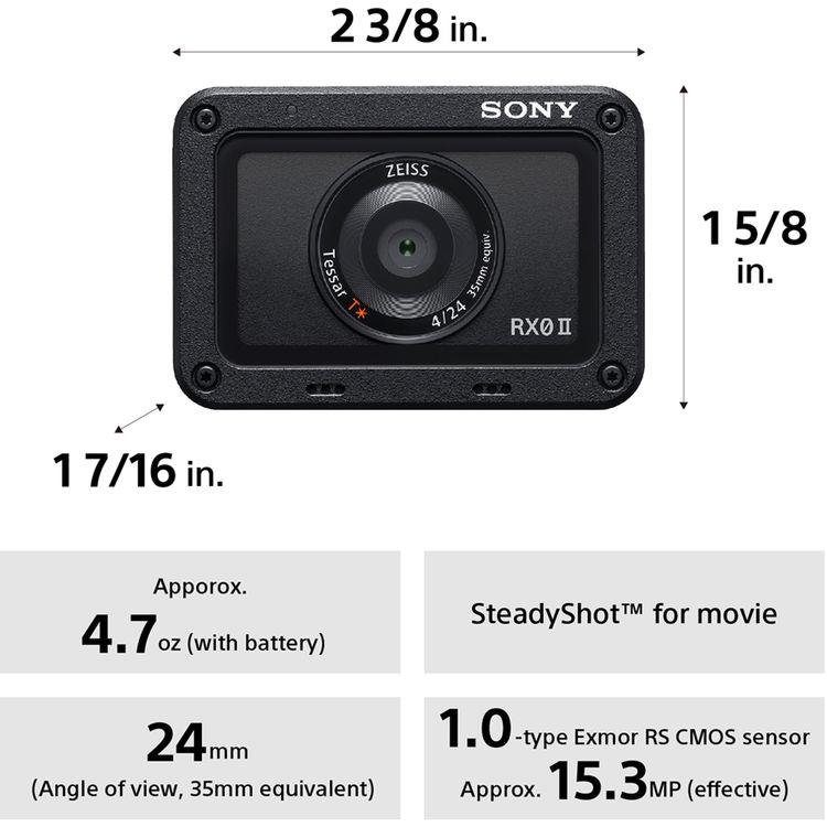 Sony Cyber-shot DSC-RX0 II Action Camera | 4K / 30 fps Sony Cyber-shot DSC-RX0 II Action Camera | 4K / 30 fps