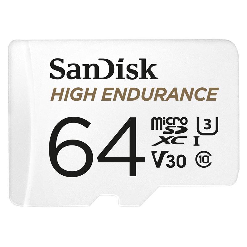 SanDisk High Endurance microSD 64GB 100/40MB/s U3 V30 C10   White