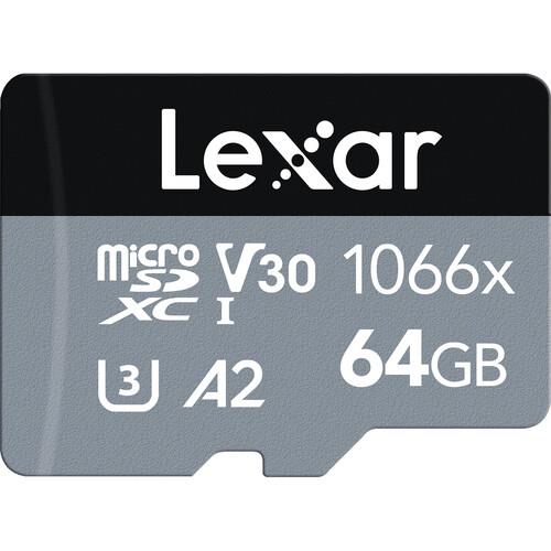 Lexar Professional 1066x 64GB UHS-I Micro SDXC  with Adapter