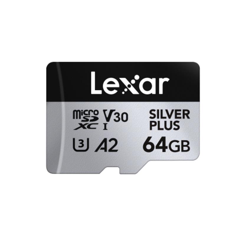 LEXAR SILVER PLUS 64GB microSDXC A2  V30(Open Box)