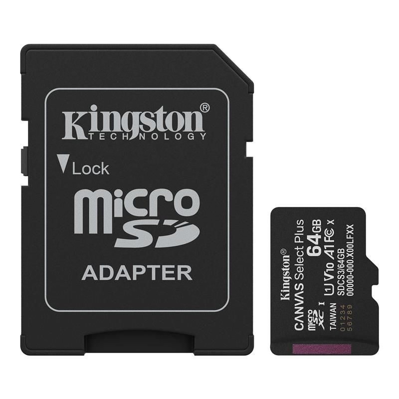 Kingston Canvas Select Plus 64GB microSDXC UHS-I U1 A1 V10