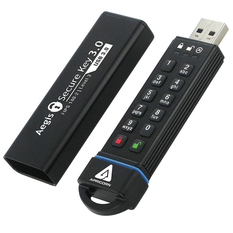 Apricorn Aegis Secure Key 3.0 - USB flash drive - encrypted - 480 GB - USB 3.0 - FIPS 140-2 Level 3  (ASK3480GB)