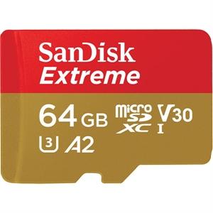 SANDISK Extreme 64GB microSDXC C10, U3 ,V30, A2 W/Adapter,