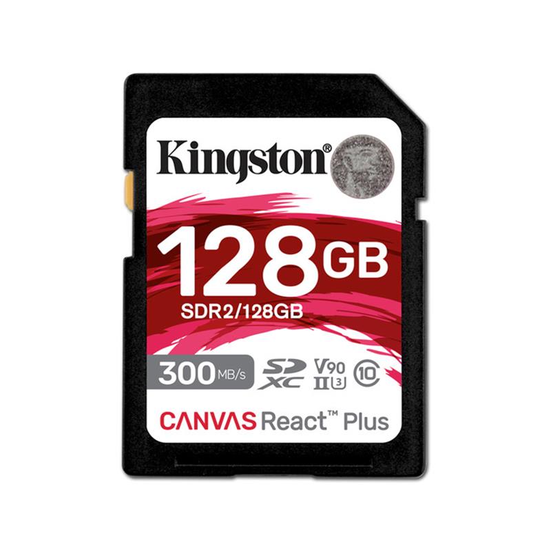 KINGSTON Canvas React Plus 128GB Class 10, UHS-II, U3, V90 300MB/s Read, 260MB/s Write