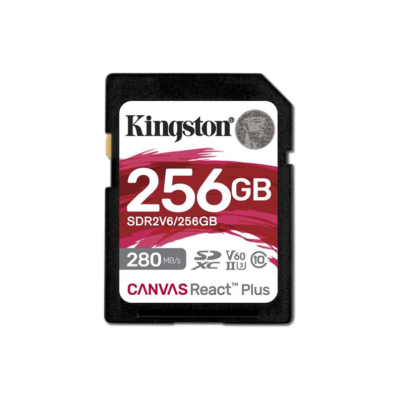 Kingston Canvas React Plus 256GB SDXC UHS-II U3 V60 C10 - SD Card