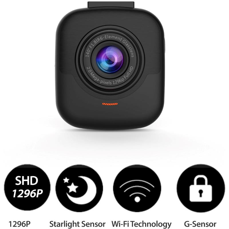 GekoGear Orbit 530 Dash Cam | 1-Channel Dashcam (1296p Super HD Front