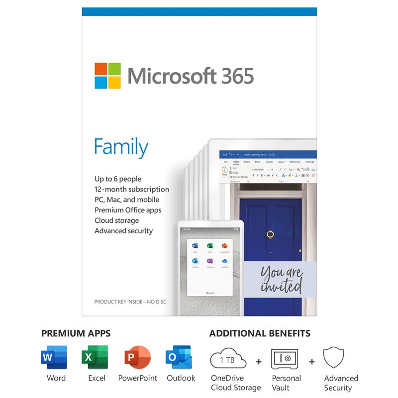 MICROSOFT 365 Family 12-Month Subscription, up to 6 People