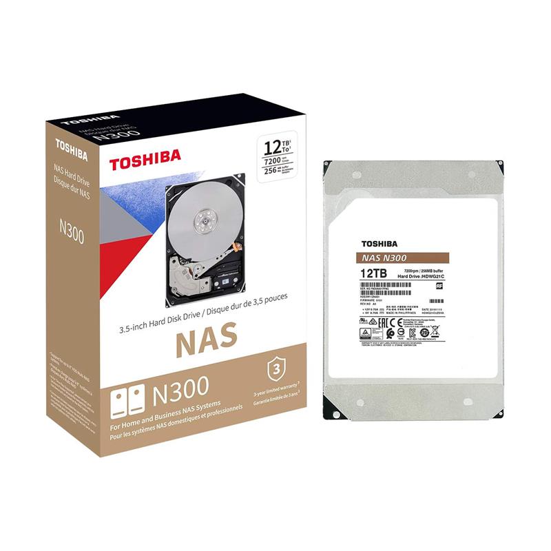 Toshiba N300 12TB NAS 3.5" Internal Hard Drive 7200 RPM 256 MB Cache