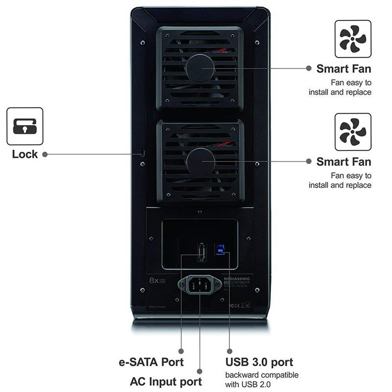 Mediasonic (H82-SU3S2) ProBox Bay Sata, USB eSata
