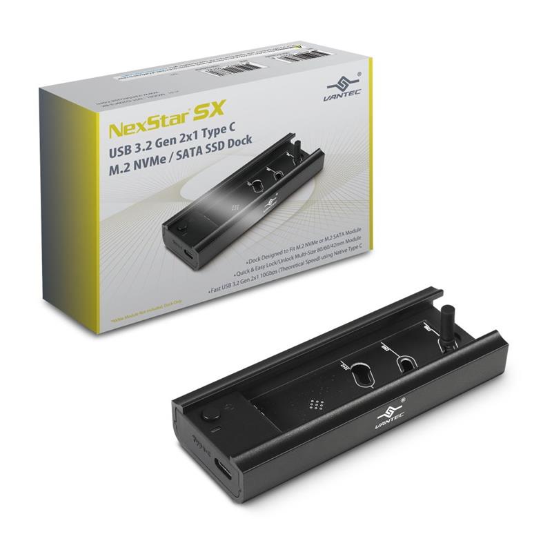 Vantec NexStar SX, (NST-D209C3-BK)  USB C Type 3.2 SATA SSD Dock