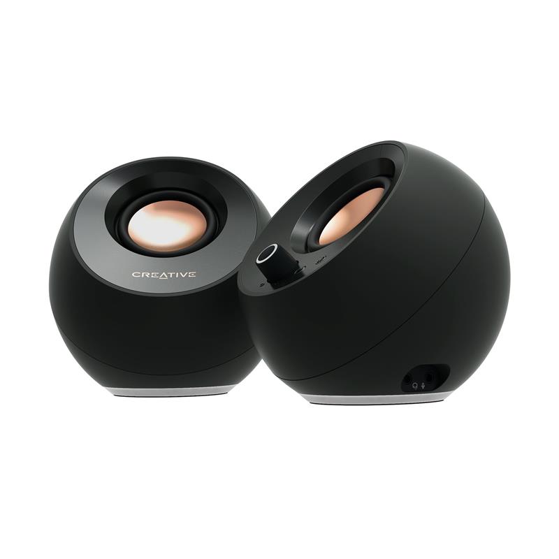 CREATIVE Pebble Pro 2.0 RGB Speakers with Bluetooth 5.3, Black