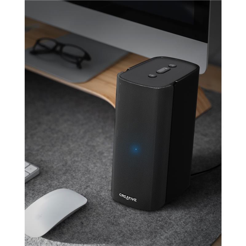 Creative T100 Wireless 2.0 Speaker with Optical Input, Black