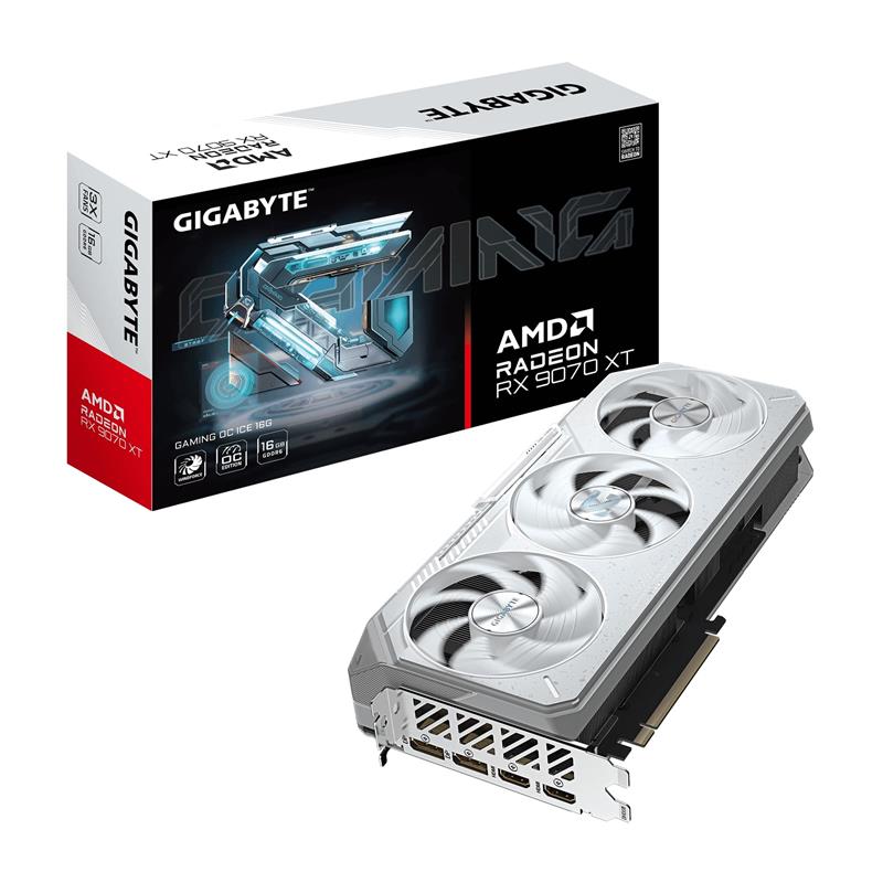 GIGABYTE Radeon RX 9070 XT GAMING OC ICE GDDR6 Triple Fans