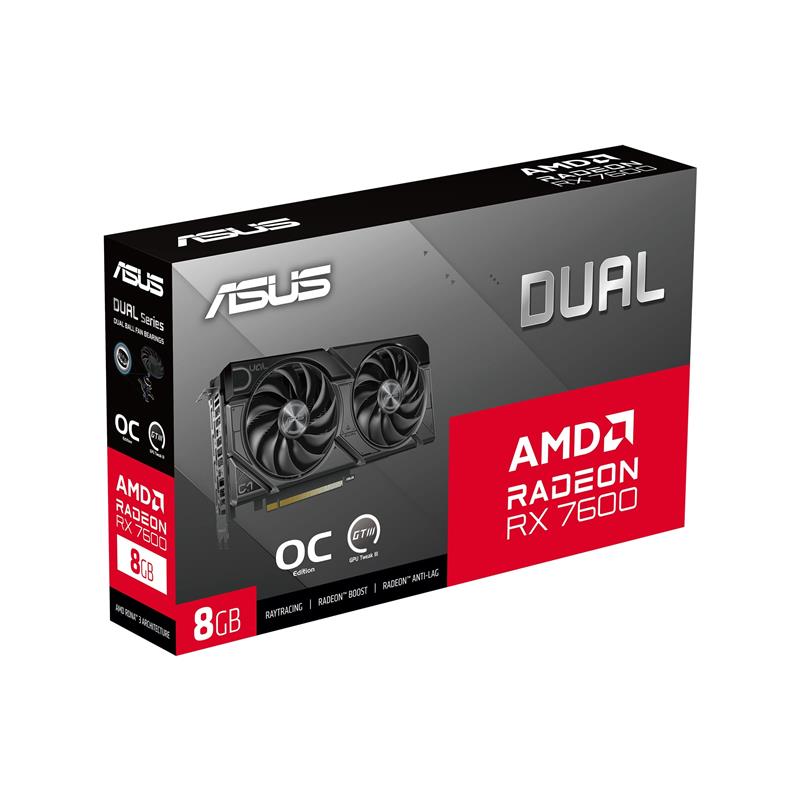 ASUS Dual Radeon RX 7600 EVO OC Edition 8GB GDDR6 Gaming Graphics