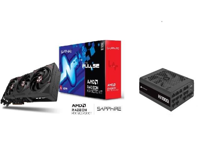 SAPPHIRE PULSE AMD RADEON RX 9070 XT 16GB GDDR6 GRAPHICS CARD  + CORSAIR HX1000i Power Supply