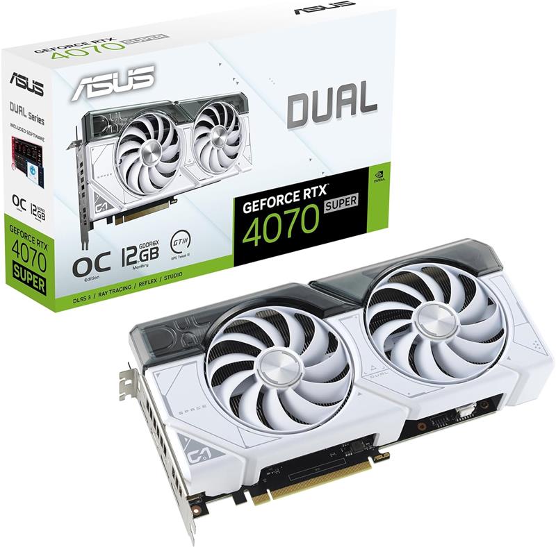 ASUS DUAL GeForce RTX 4070 SUPER WHITE OC 12GB GDDR6X