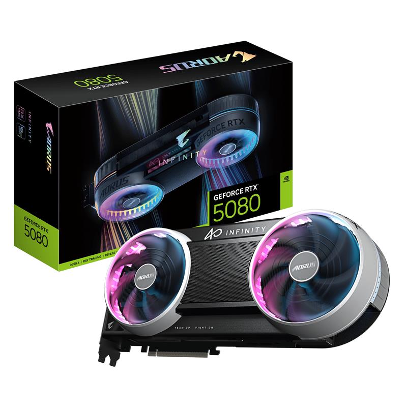 GIGABYTE AORUS GeForce RTX 5080 INFINITY GDDR7 Trois ventilateurs
