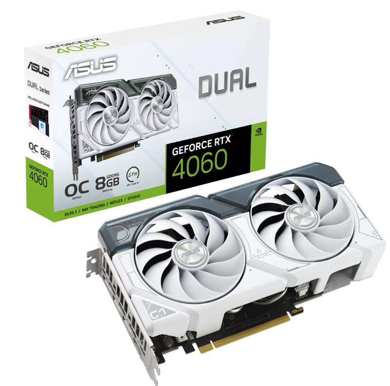 ASUS DUAL GeForce RTX 4060 White OC Edition 8GB GDDR6 Graphics Card