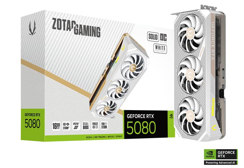 ZOTAC GAMING GeForce RTX 5080 SOLID OC White Edition 16GB GDDR7