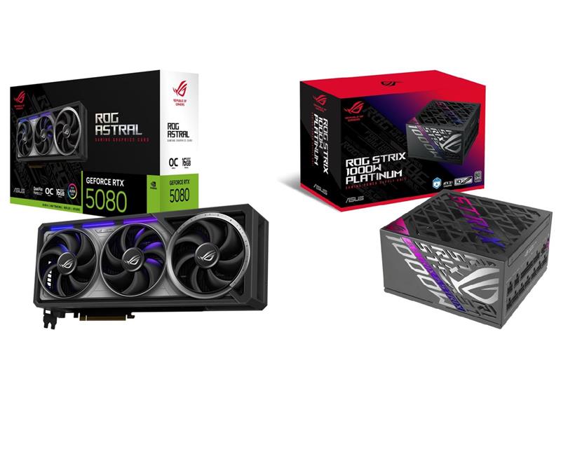 ASUS ROG Astral GeForce RTX 5080 16GB GDDR7 OC Edition, Quad ASUS ROG Astral GeForce RTX 5080 16GB GDDR7 OC Edition, Quad