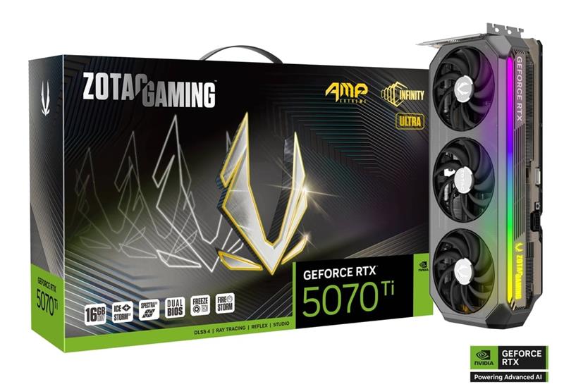Carte graphique ZOTAC GAMING GeForce RTX 5070 Ti AMP Extreme INFINITY ULTRA 16 Go GDDR7