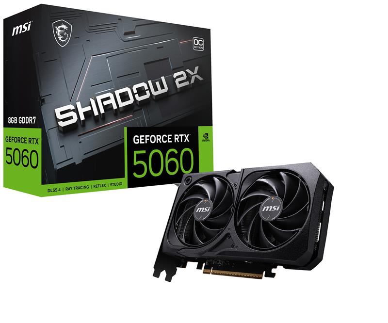MSI GeForce RTX 5060 8G SHADOW 2X OC, GDDR7 8 Go, PCI-E 5.0, 128 bits,