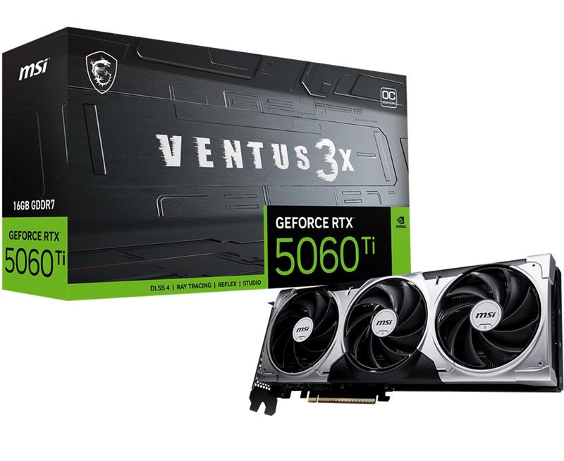 MSI GeForce RTX 5060 Ti 16G VENTUS 3X OC, GDDR7 16 Go