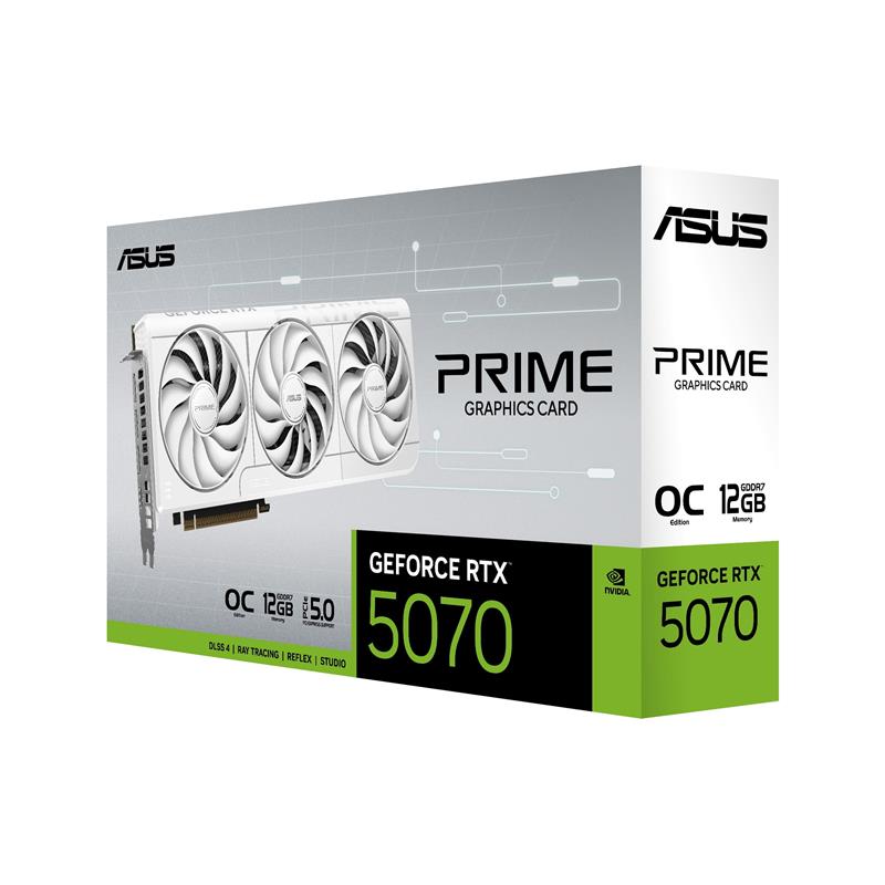 ASUS PRIME GeForce RTX 5070 White OC Edition GDDR7 Triple Fans