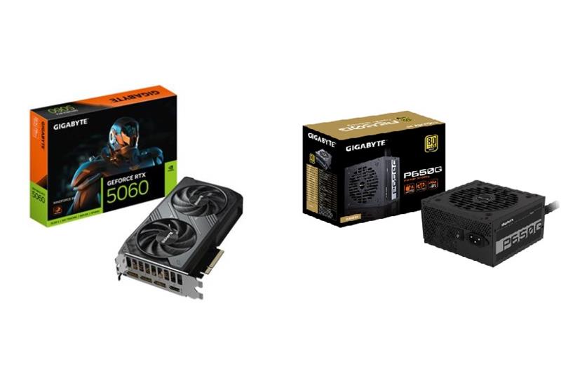GIGABYTE GeForce RTX 5060 WINDFORCE 8G GPU + GP-P650G PSU