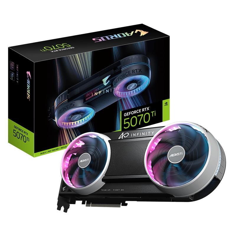 GIGABYTE AORUS GeForce RTX 5070 Ti INFINITY GDDR7 Trois ventilateurs