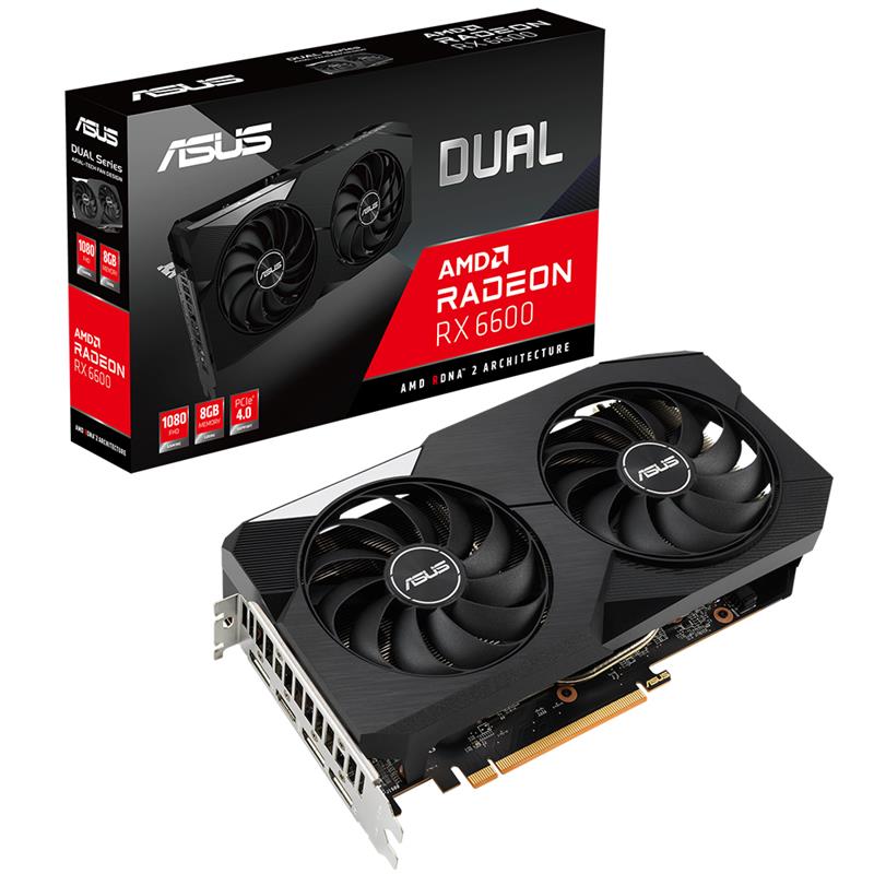 ASUS DUAL Radeon RX 6600 8GB GDDR6 Graphics Card