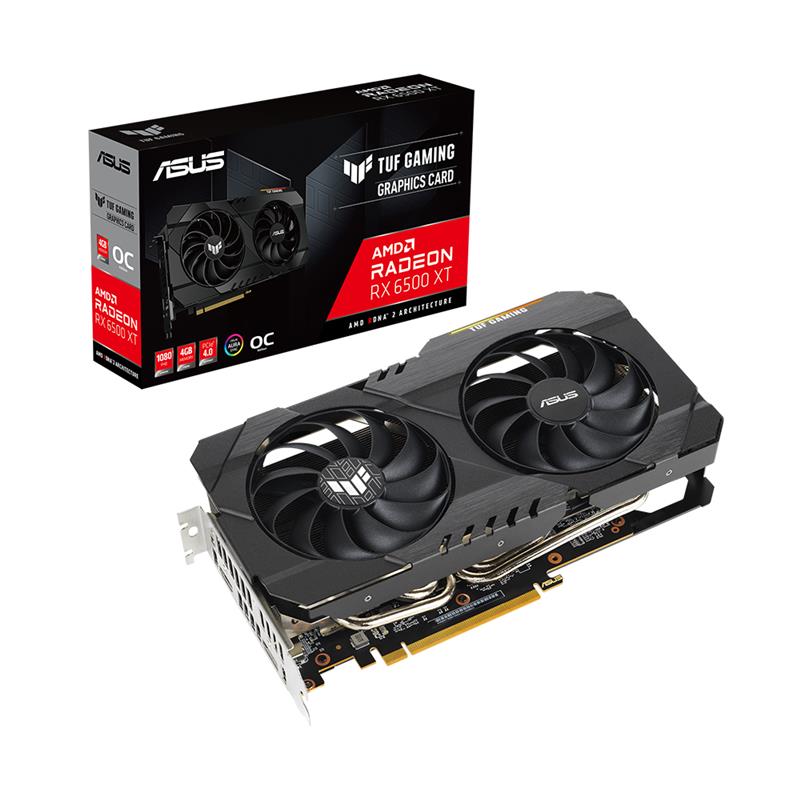 ASUS TUF Gaming AMD Radeon RX 6500 XT OC Edition Graphics Card (AMD RDNA™ 2, PCIe 4.0, 4GB GDDR6, HDMI 2.1, DisplayPort 1.4a, D