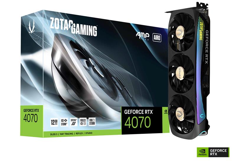 ZOTAC GAMING GeForce RTX 4070 AMP AIRO 12GB GDDR6X Graphics Card(Open Box)