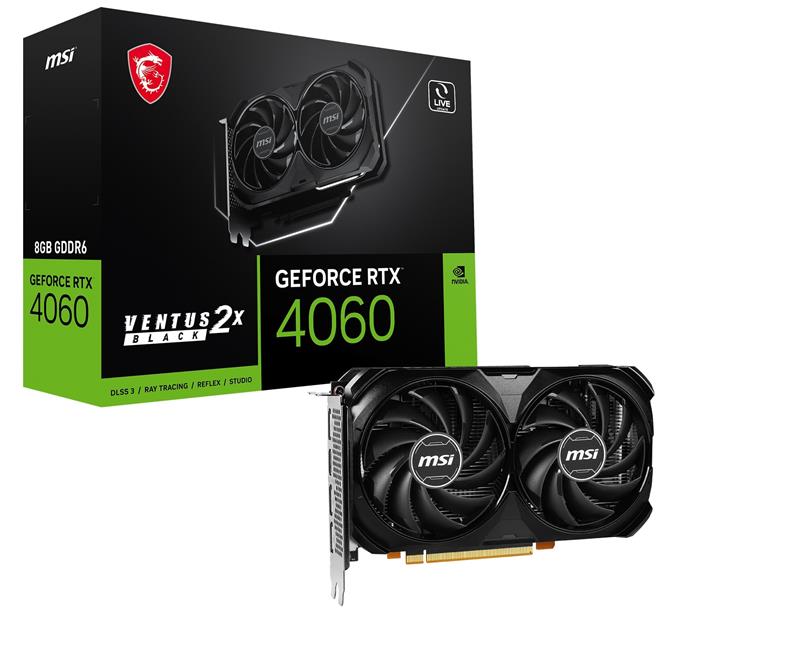 MSI GeForce RTX 4060 VENTUS 2X BLACK 8G OC GDDR6 Graphics Card