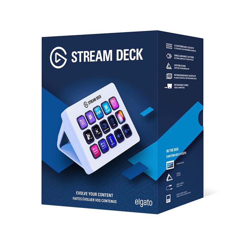 美品 Elgato Stream Deck MK.2 White Elgato Stream Deck MK.2 White – Studio Controller, 15 Macro