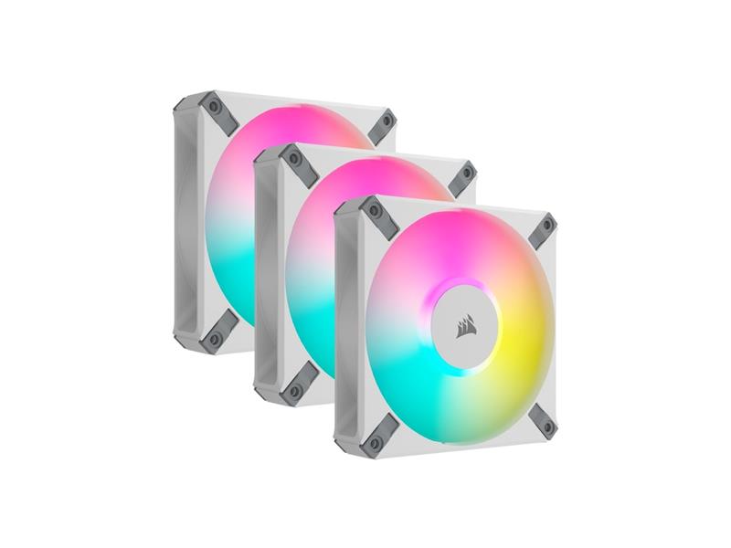 CORSAIR iCUE AF120 RGB ELITE 120mm PWM Triple Fan Kit - White