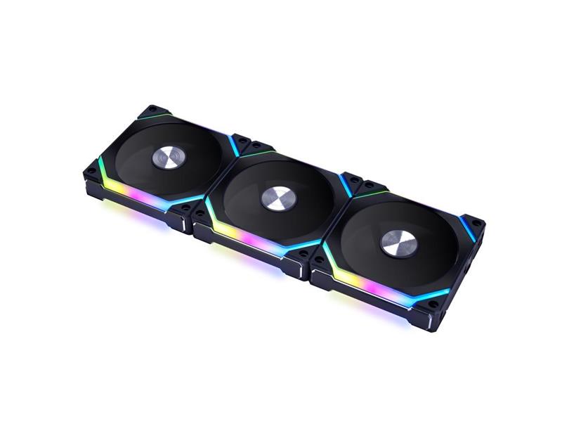 LIAN LI Uni Fan SL120 V2 RGB Case Fan, 3 Pack w/ Fan Controller - Black