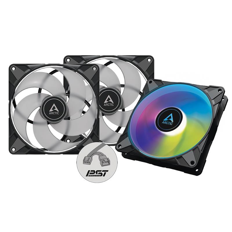 Arctic P14 PWM PST A-RGB 0dB (Black) – 140mm Pressure optimized case fan | PWM controlled speed with PST | A-RGB illumination -