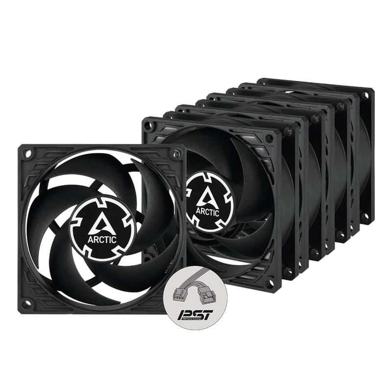 Arctic P8 PWM PST 80 mm PWM Fan with Cable Splitter, 5 Pack