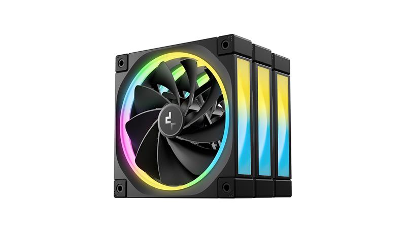 DeepCool FL12R 3IN1, 120mm High-Performance ARGB Gen 2 Fans, Black, Reverse, PWM Daisy Chain, 3 Pack