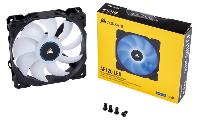 CORSAIR AF120 LED Low Noise Cooling Fan, Single Pack - Blue