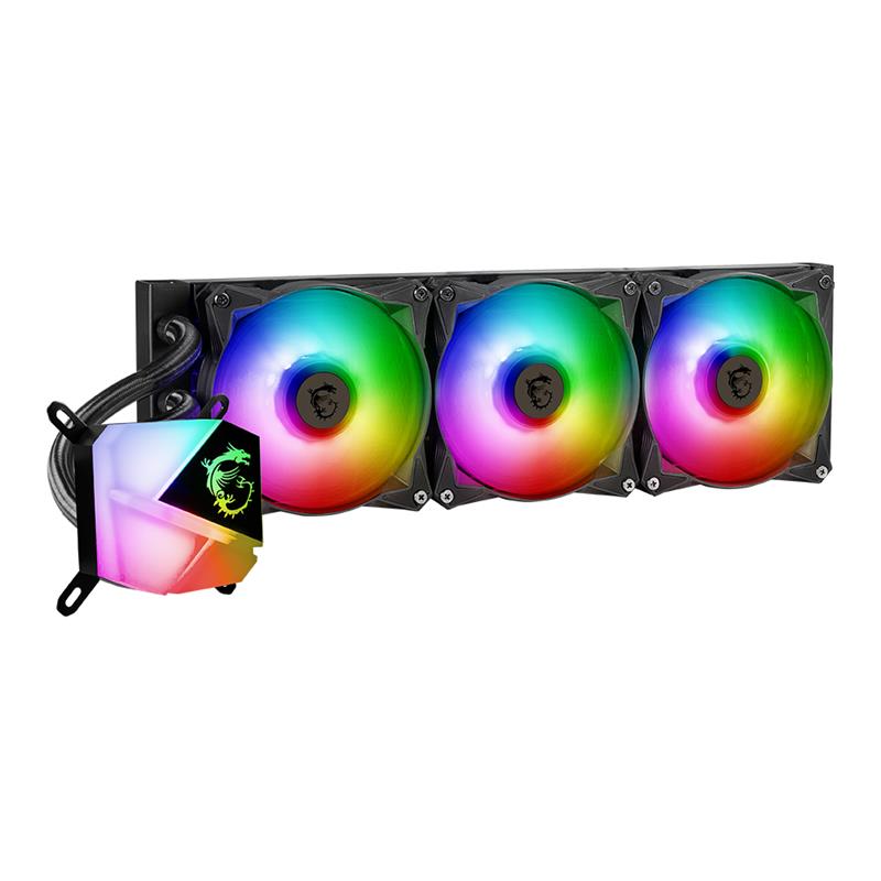 MSI MAG Core Liquid C360 AIO Liquid CPU Cooler, 360mm Radiator, Dual 120mm PWN Fans, ARGB lighting controlled by software s