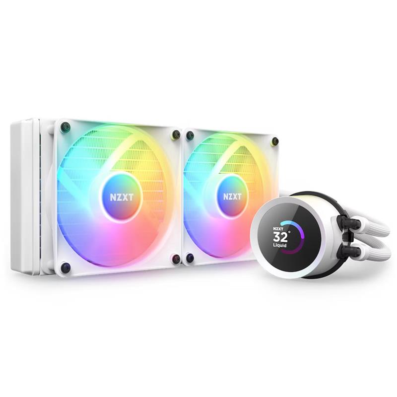 NZXT Kraken 240 RGB - 240mm AIO liquid cooler w/ 1.54in. Display, RGB Controller and RGB Fans (White)