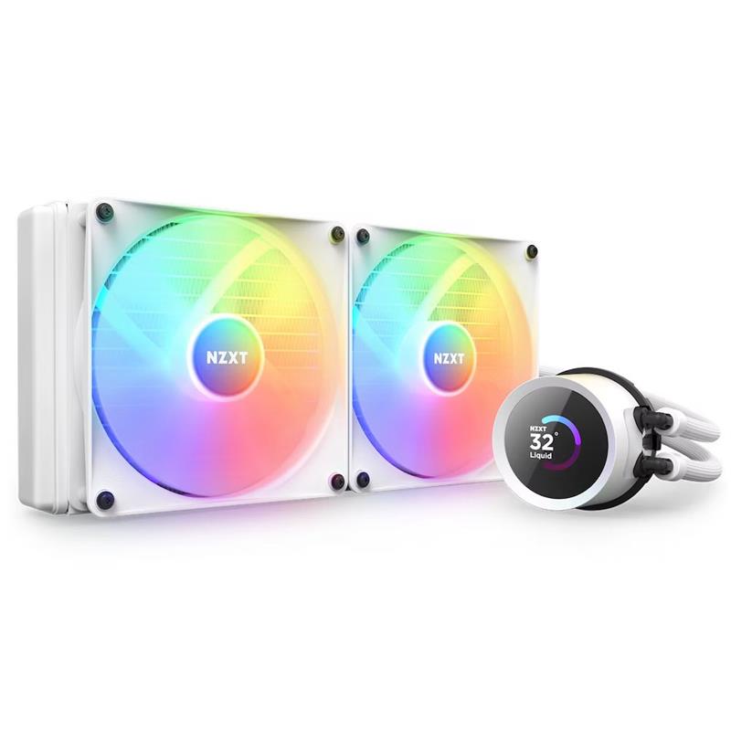 NZXT Kraken 280 RGB - 280mm AIO liquid cooler w/ 1.54in. Display, RGB Controller and RGB Fans (White)