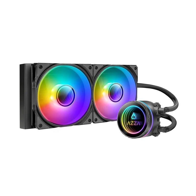 AZZA Galeforce 240 ARGB Gaming Liquid Cooler, 2x PWM (4pin) ARGB LED Fan, Intel Sockets up to LGA 2066; AMD Sockets up to AM5