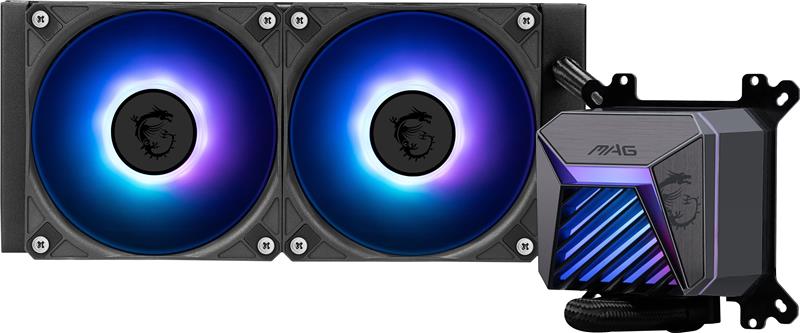 MSI MAG CORELIQUID A15 240, AIO Liquid CPU Cooler, 240mm Radiator, Dual 120mm PWM Fans, ARGB, Compatible with LGA 1851 Socket