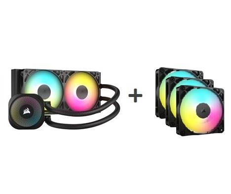 CORSAIR NAUTILUS 240 RS ARGB AIO + RS120 Triple Pack Case Fans