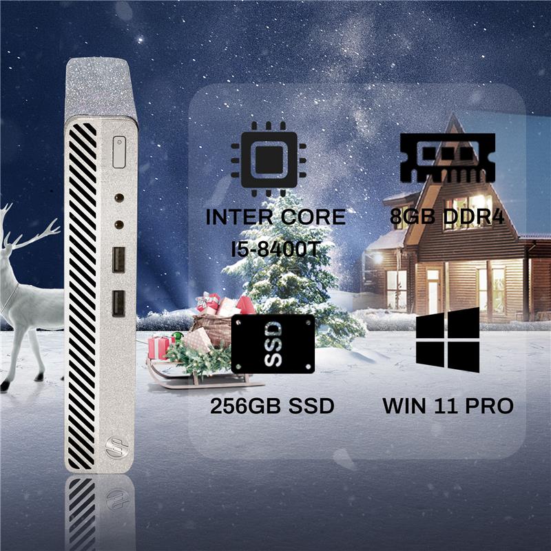 HP ProDesk Mini Renewed i5-8400T, 16GB, 256GB, Wi-Fi, Win11