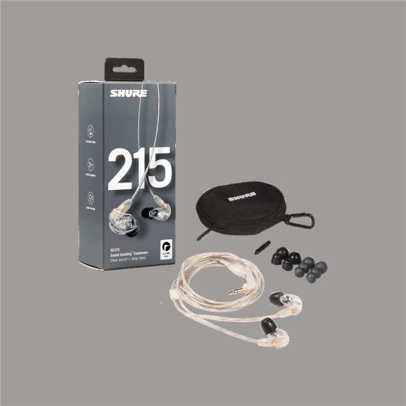 SHURE SE215 Pro Professional Sound Isolating Earphone, Clear